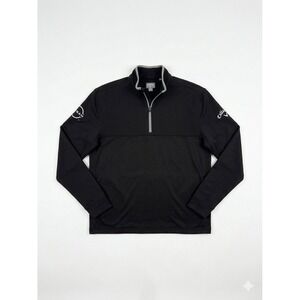 Callaway Pullover Mens Black Size XL Weather Series 1/4 Zip Ribbed Nissan Casual